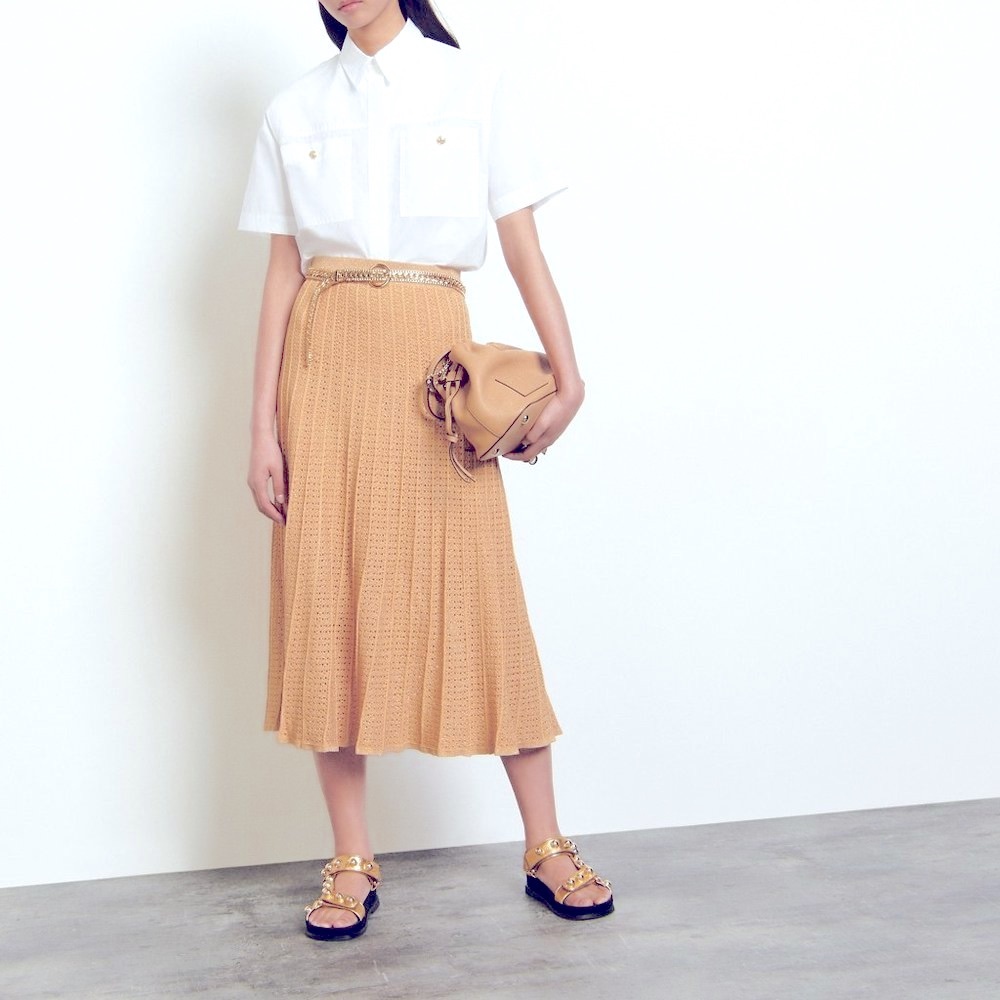 New: Sandro Long patterned pointelle skirt / Small
